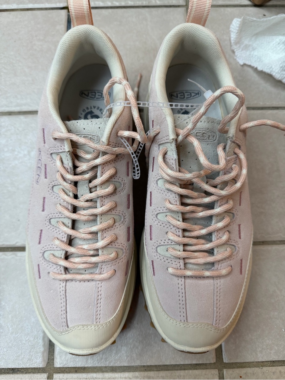 Keen Women's Light Pink Suede Lace-Up Sneakers